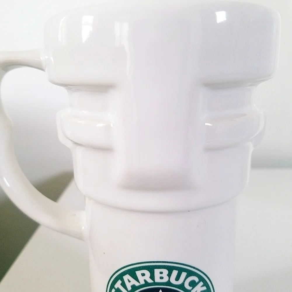 Vintage Rare Starbucks Tall Travel Mug Mermaid Logo Ceramic